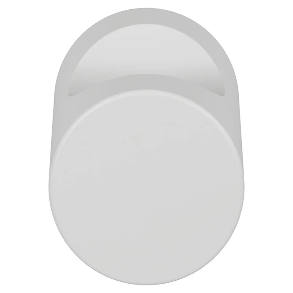 Bouton de meuble arrondi Dizel GoodHome mat blanc Ø2 x h. 2.5 cm