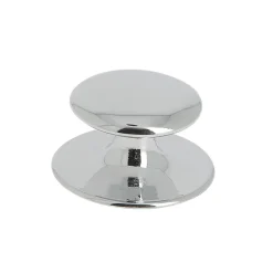 Bouton de meuble arrondi Alaer effet chromé Ø3.7cm x P.2.1cm