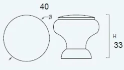 Bouton de meuble bois diamètre 40 mm peint gris lot de 24 piéces