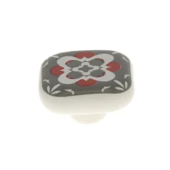 Bouton de meuble carré Beloen céramique gris x l.4.1 cm x H.4.1 cm