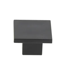 Bouton de meuble carré Kaon noir L.3 x P. 1,9 cm