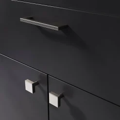 Bouton de meuble carré Skej GoodHome effet nickel Ø3cm