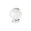 Bouton de meuble cristal diamètre 30 mm base chrome lot de 24 piéces