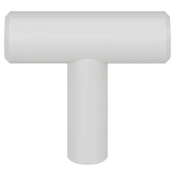 Bouton de meuble en T Dizel GoodHome mat blanc Ø4 x l.1,2 cm x h. 3.5 cm