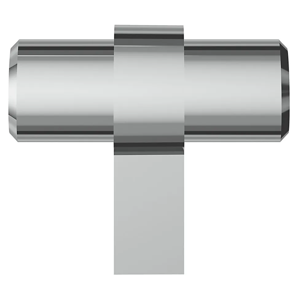 Bouton de meuble en T Kerver GoodHome effet chromé Ø4 x l.1,8 x h. 3.4 cm