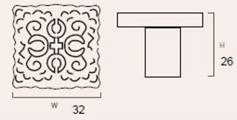 Bouton de meuble fer diamètre 32x32 mm en fer vieilli patiné blanc mat lot de 24 piéces