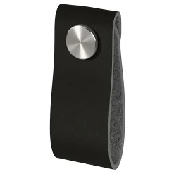 Bouton de meuble GoodHome Hezo noir l.2.6cm x h.6.4cm x p.1.8cm