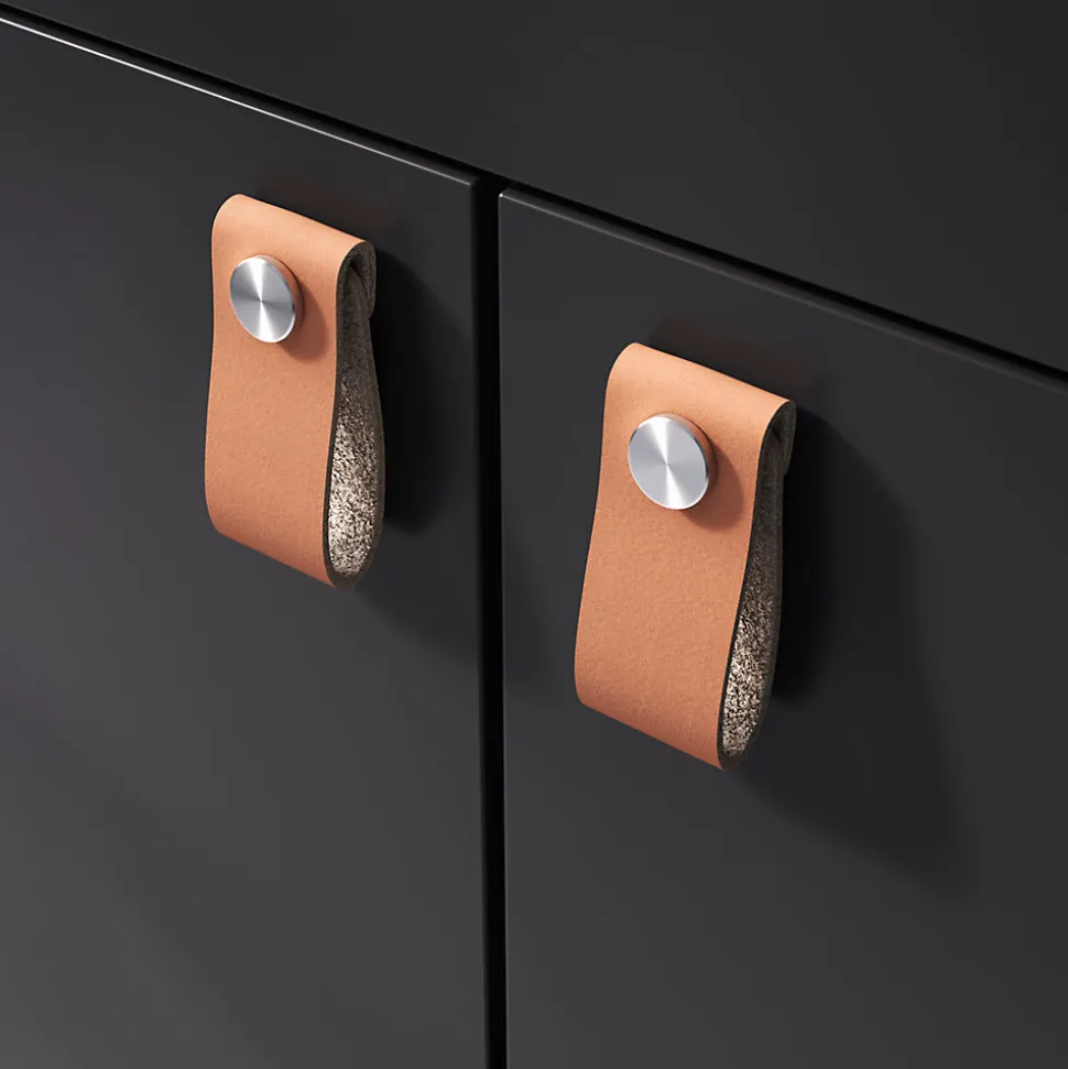 Bouton de meuble GoodHome Hezo marron l.2.6cm x h.6.4cm x p.1.8cm