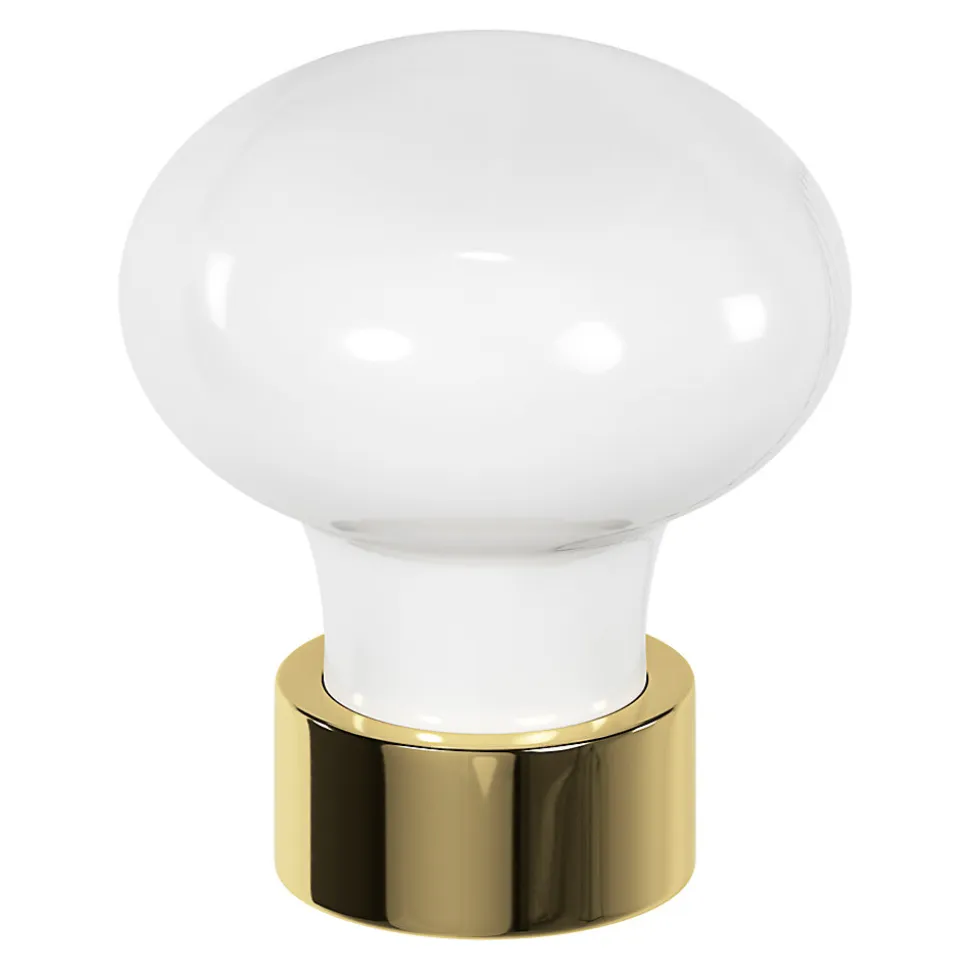 Bouton de meuble GoodHome Porcelaine Vras or Ø2.9cm x l.2.9cm x h. 2.9cm x p.3.2cm