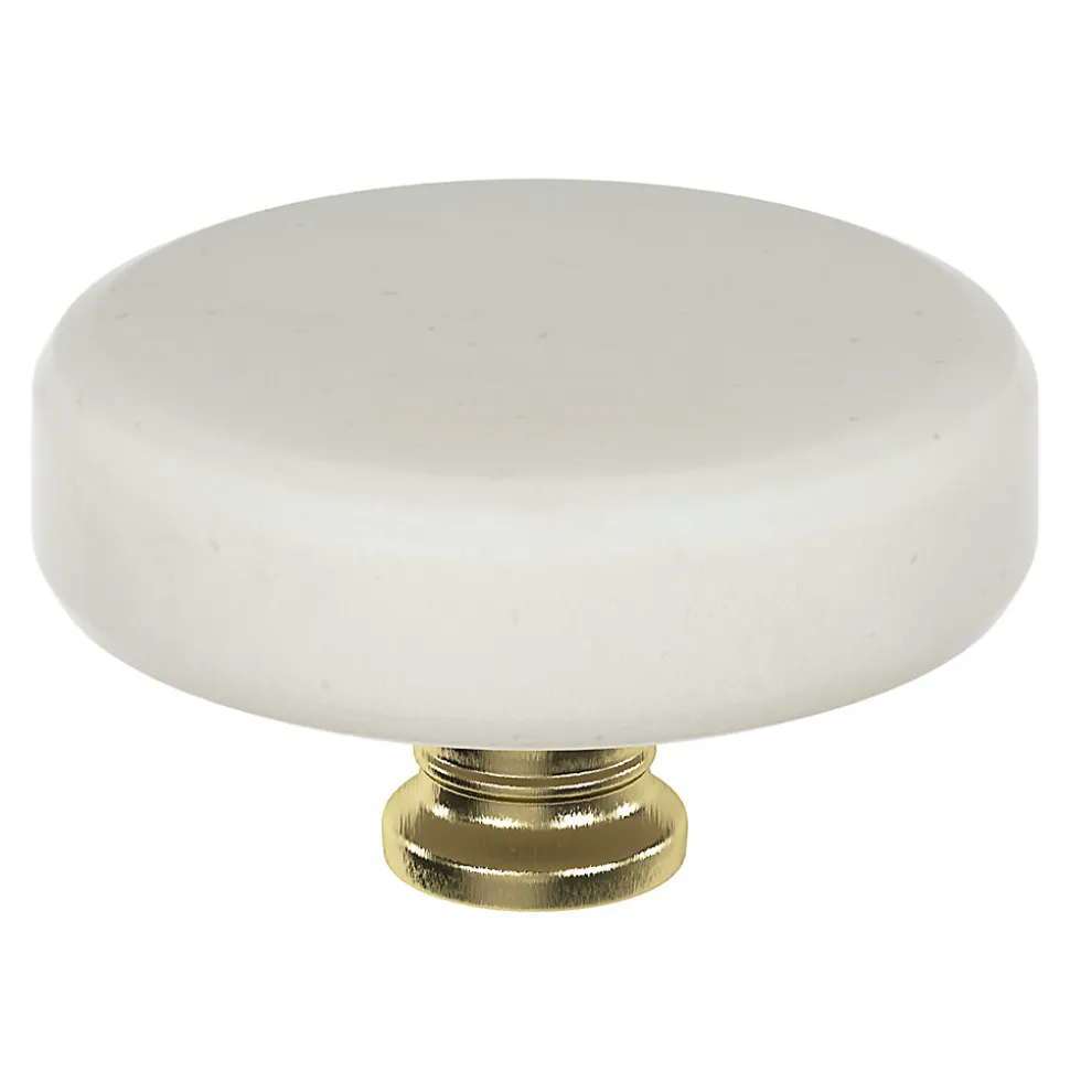 Bouton de meuble GoodHome Rubian blanc Ø3.5cm x l.3.5cm x h.3.5cm x p.2.7cm