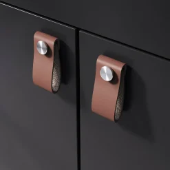 Bouton de meuble Hezo GoodHome Marron foncé l.2,6 x h. 6.4 cm
