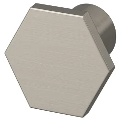 Bouton de meuble Keri GoodHome effet nickel Ø2.4cm x H.2.1cm