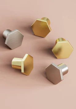 Bouton de meuble Keri GoodHome effet nickel Ø2.4cm x H.2.1cm