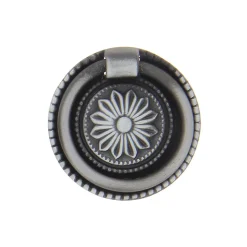 Bouton de meuble Louis XVI Rohan chrome vieilli ⌀3,2 cm