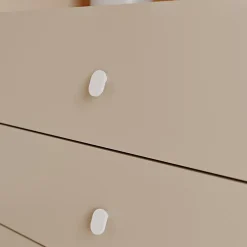 Bouton de meuble ovale en aluminium blanc mat Ø3,3 cm GoodHome Minzh