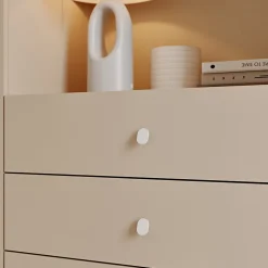 Bouton de meuble ovale en aluminium blanc mat Ø3,3 cm GoodHome Minzh