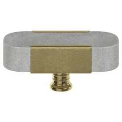 Bouton de meuble ovale GoodHome Rubian gris 5.3cm x h.2.6cm x p.2.3cm