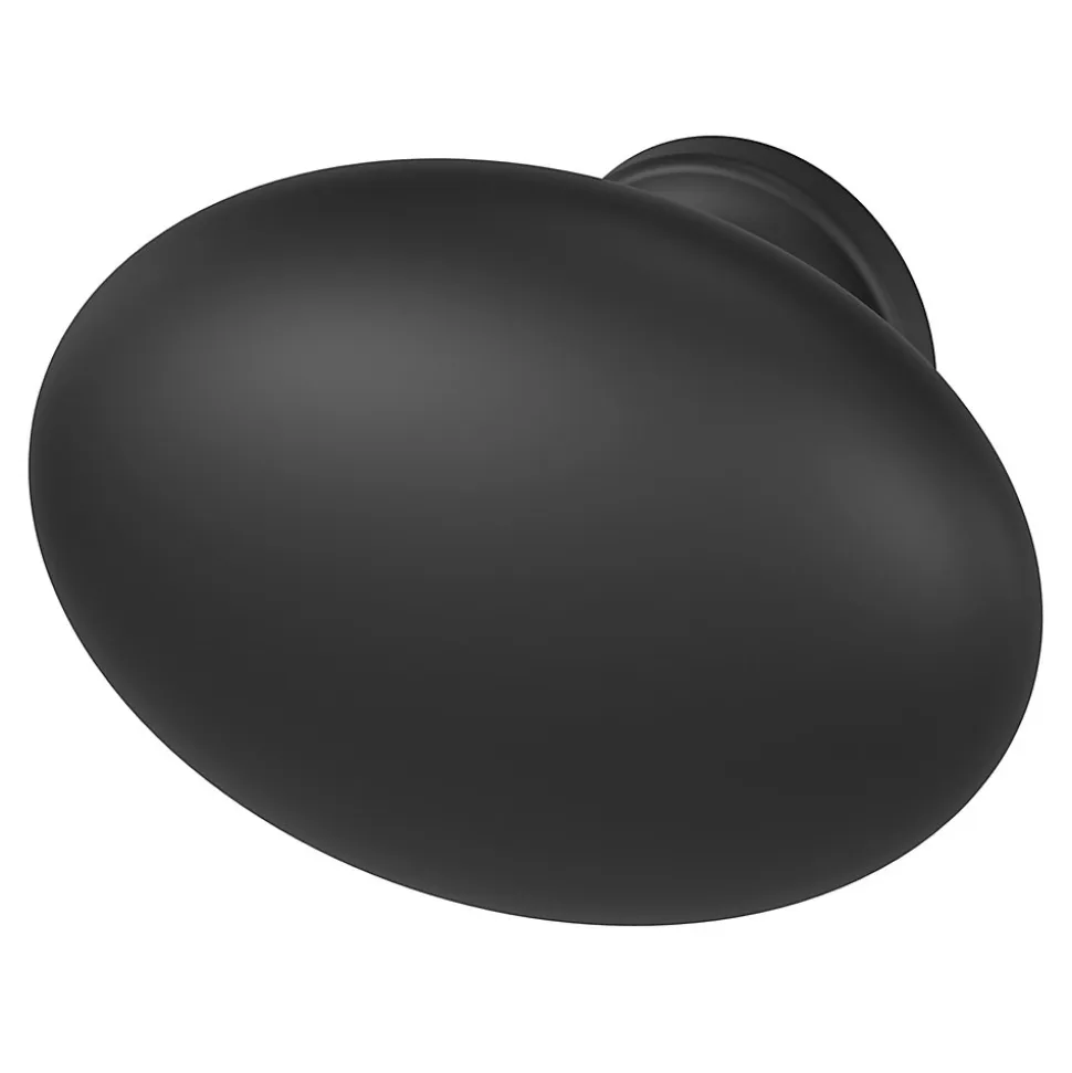 Bouton de meuble ovale GoodHome Govlin noir Ø3cm x l.2cm x h.2cm x p.2cm