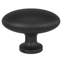 Bouton de meuble ovale GoodHome Govlin noir Ø3cm x l.2cm x h.2cm x p.2cm