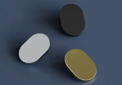 Bouton de meuble ovale Minzh gris ⌀.35mm x L.25mm