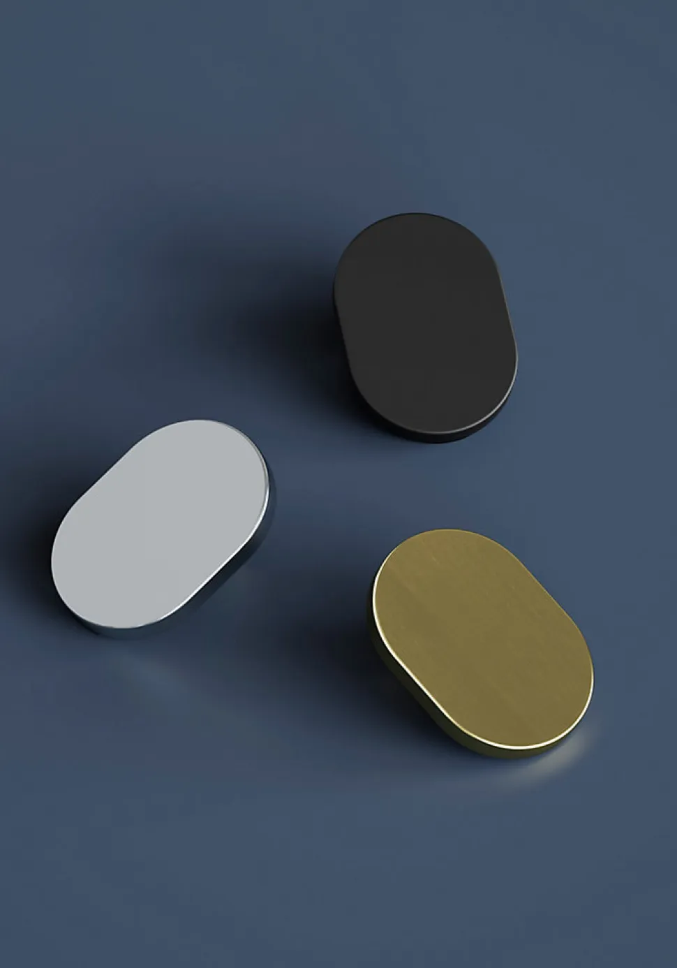 Bouton de meuble ovale Minzh gris ⌀.35mm x L.25mm
