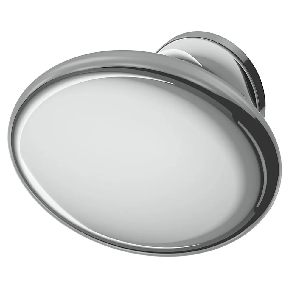 Bouton de meuble ovale Ruis GoodHome effet chromé Ø3.5cm x l.2.3cm x H.2.6cm