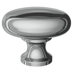 Bouton de meuble ovale Ruis GoodHome effet chromé Ø3.5cm x l.2.3cm x H.2.6cm