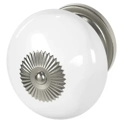 Bouton de meuble Porcelaine Vras GoodHome blanc Ø4 cm