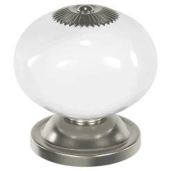 Bouton de meuble Porcelaine Vras GoodHome blanc Ø4 cm