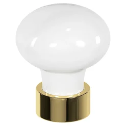 Bouton de meuble Porcelaine Vras GoodHome blanc Ø2.4 x l.24 mm x h. 2.4 cm