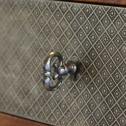 Bouton de meuble Rohan étain gris l.10 mm x h. 3.2 cm
