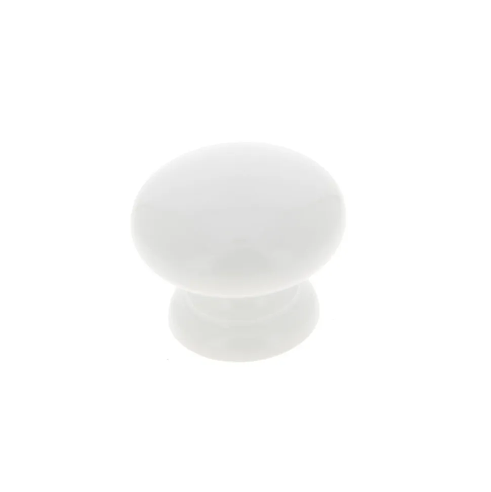 Bouton de meuble rond Belz blanc GoodHome Ø2,5 x P.2,1 cm