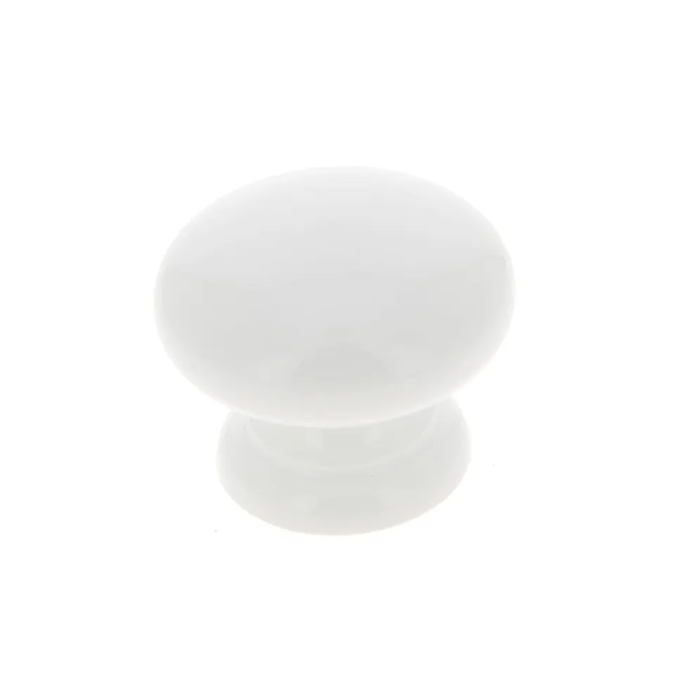 Bouton de meuble rond Belz blanc GoodHome Ø3,5 x P.3 cm