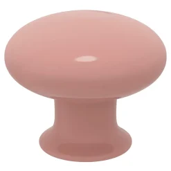Bouton de meuble rond porcelaine rose GoodHome Ø3,2 x P.2,5 cm