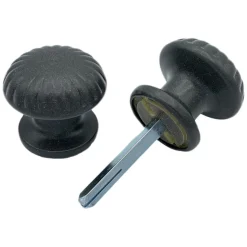 Bouton De Porte D60 mm - couple complet - en Aluminium GRIS ANTIQUE.