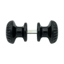 Bouton De Porte D60 mm - couple complet - en Aluminium NOIR RAL 9005 lot de 6 couples