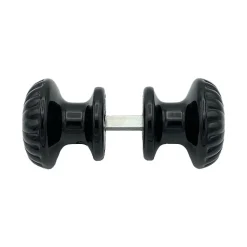 Bouton De Porte D60 mm - couple complet - en Aluminium NOIR RAL 9005 lot de 6 couples