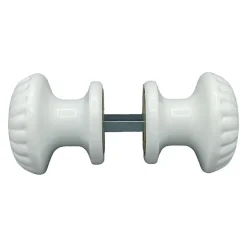 Bouton de Porte D60 mm - couple complet - en Aluminium BLANC RAL 9010 lot de 6 couples