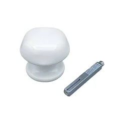 Bouton De Porte D60 mm en Aluminium BLANC RAL 9010.