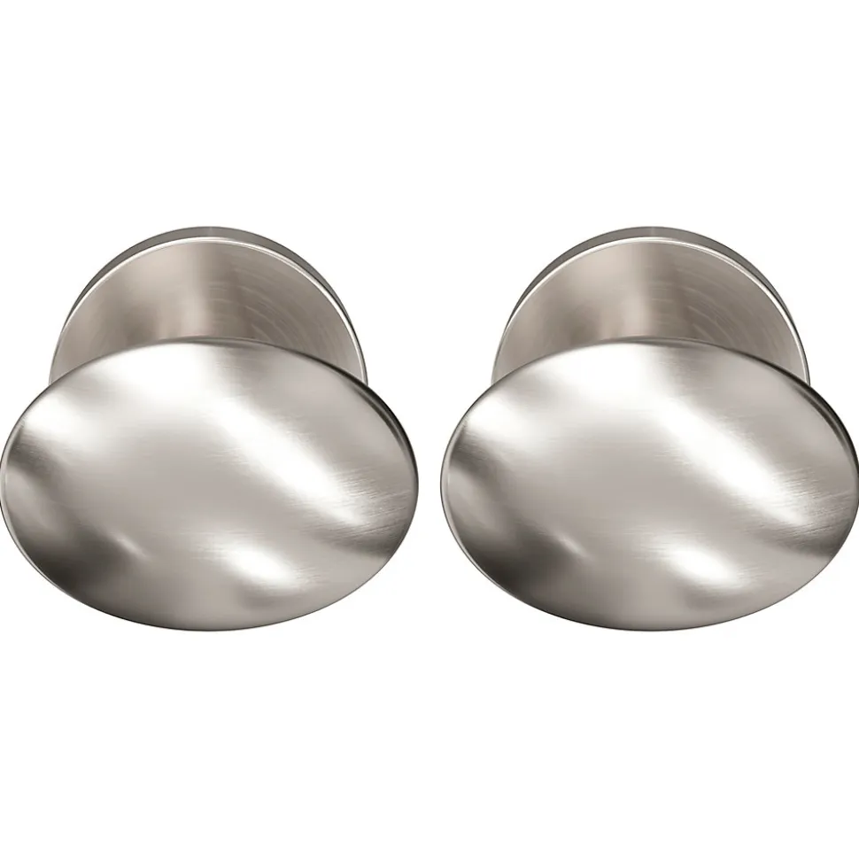 Bouton de porte double ovale GoodHome gris Ø. 65mm x l.45 x H. 66mm