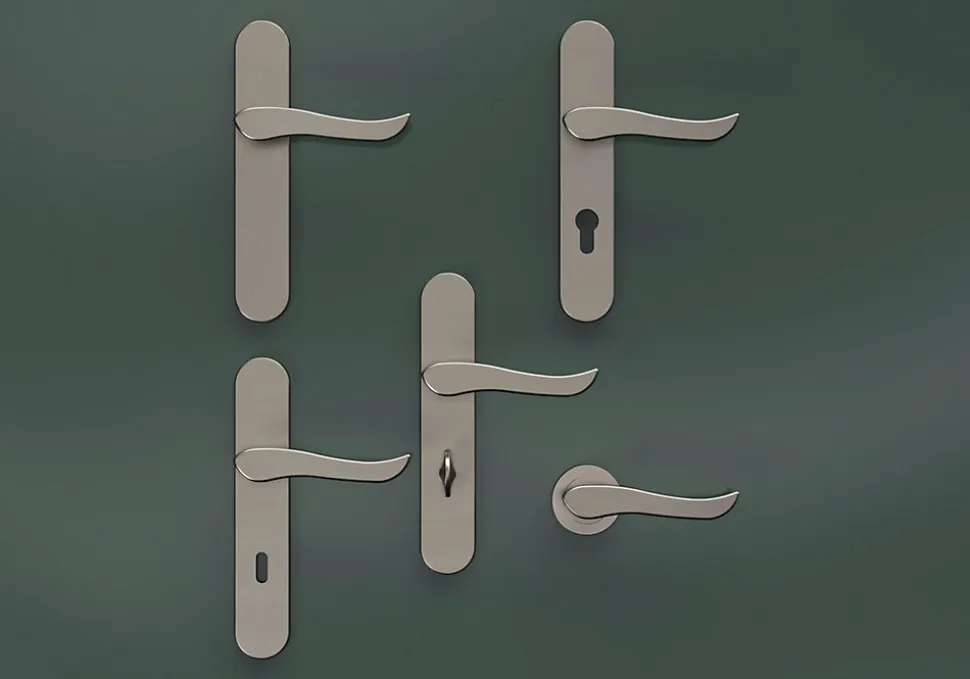 Bouton de porte double ovale GoodHome gris Ø. 65mm x l.45 x H. 66mm