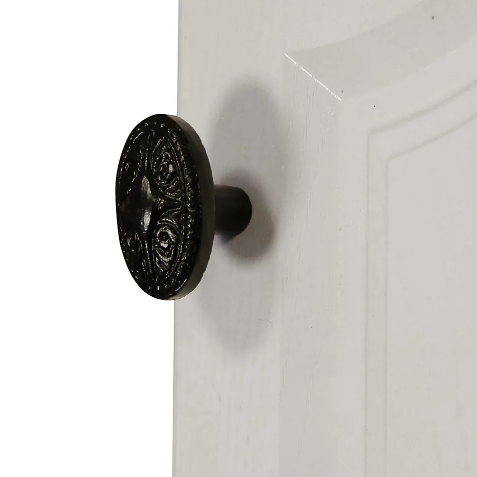 Bouton de porte double ovale noir l.35 x H. 58mm