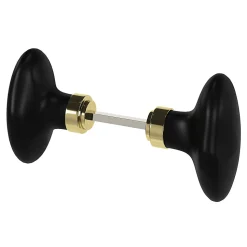 Bouton de porte double ovale GoodHome noir l.42 x H. 65mm