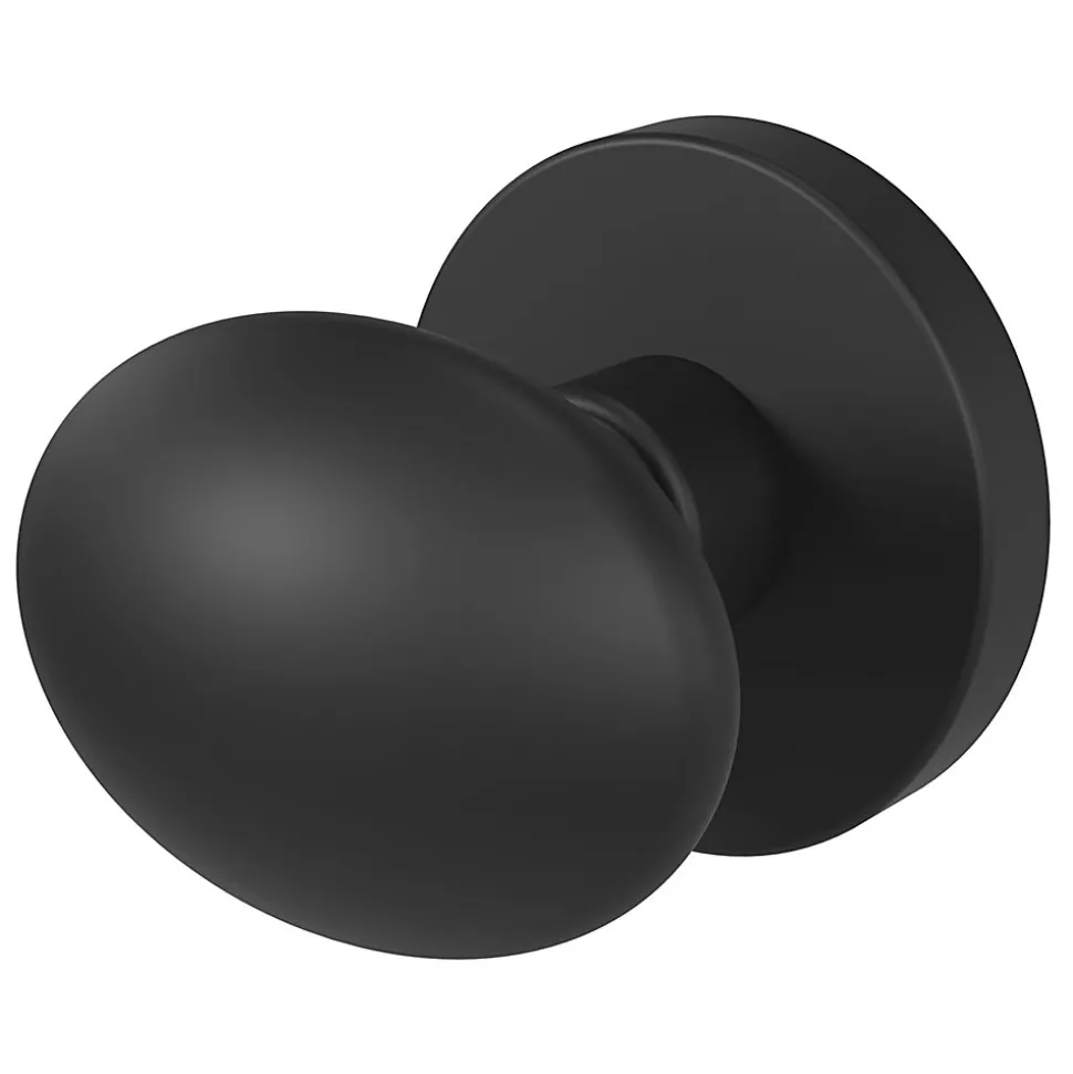 Bouton de porte double ovale GoodHome noir Ø. 65mm x l.45 x H. 66mm