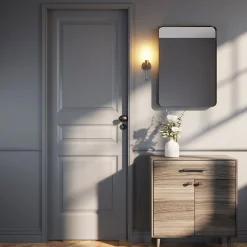 Bouton de porte double ovale GoodHome noir Ø. 65mm x l.45 x H. 66mm
