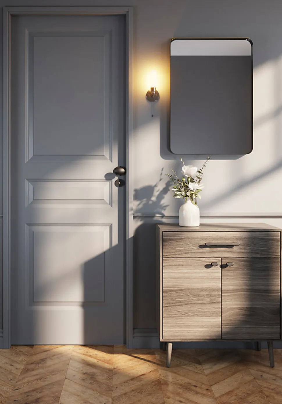 Bouton de porte double ovale GoodHome noir Ø. 65mm x l.45 x H. 66mm