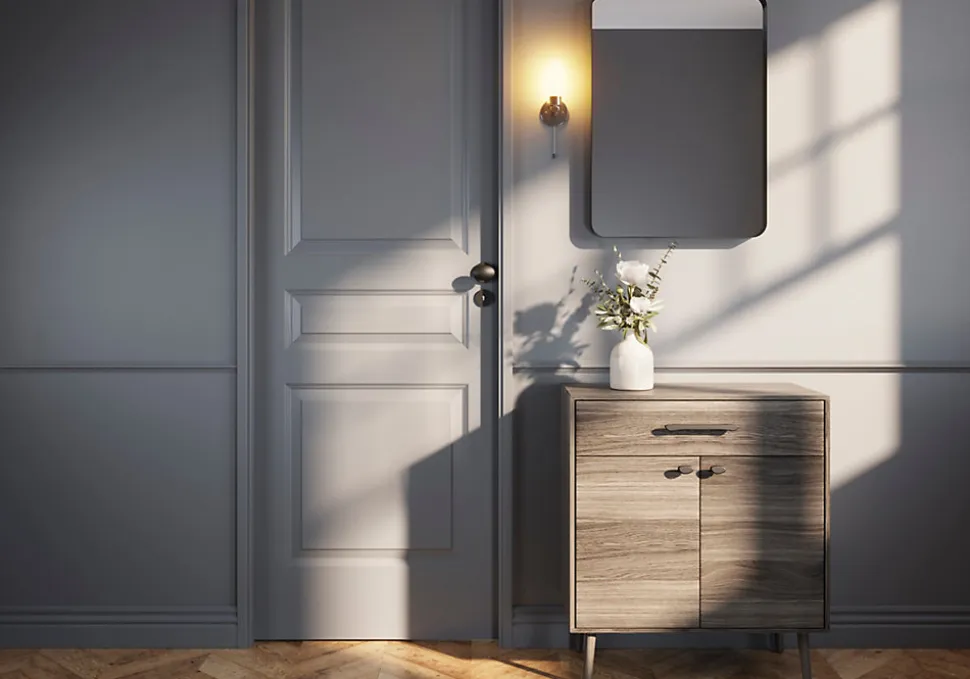 Bouton de porte double ovale GoodHome noir Ø. 65mm x l.45 x H. 66mm
