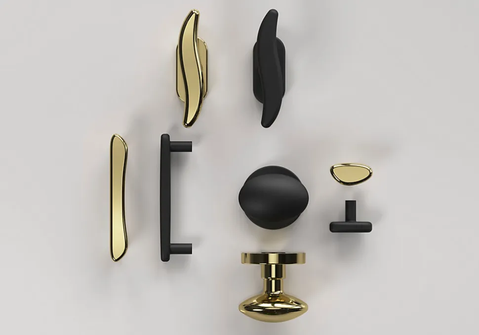 Bouton de porte double ovale GoodHome noir Ø. 65mm x l.45 x H. 66mm