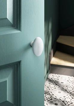 Bouton de porte double ovale GoodHome gris l.42 x H. 65mm