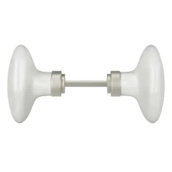 Bouton de porte double ovale GoodHome gris l.42 x H. 65mm